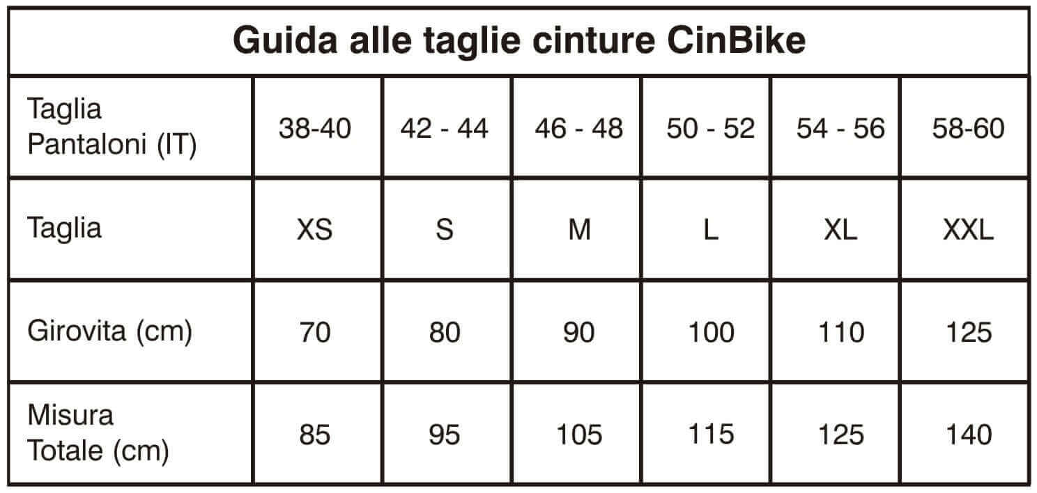 CinBike Guida all'acquisto_taglie | CinBike - Cinture in gomma ecologiche